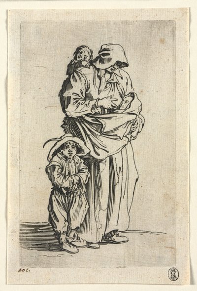 The Beggars: A Mother and Her Three Children by Jacques Callot