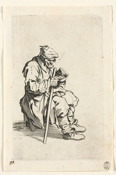 The Beggars: Beggar Sitting Down and Eating, c. 1623 by Jacques Callot