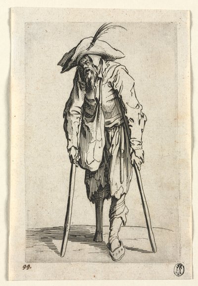 The Beggars: Beggar with Wooden Leg by Jacques Callot