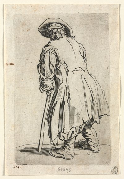 The Beggars: Old Beggar on One Single Crutch by Jacques Callot