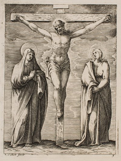 The Blessed Virgin and Saint John at the Foot of the Cross, from the series “Pictures of Rome” by Jacques Callot