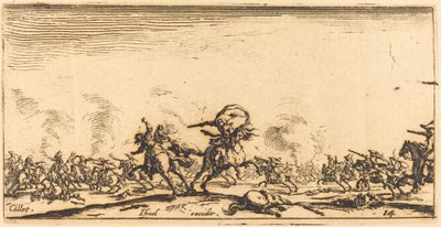The Cavalry Combat with Pistols by Jacques Callot
