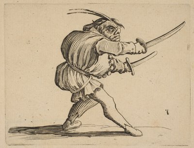 The Duelist with Two Sabres, from Varie Figure Gobbi, 1616-22 by Jacques Callot