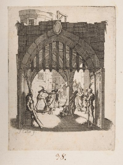The Flagellation, no. 6 of 11 from La Petite Passion by Jacques Callot
