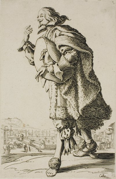 The Gentleman who Salutes While Holding his Hat Beneath his Arm, plate two from La Noblesse by Jacques Callot