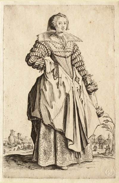 The Lady with the Large Collar and the Headdress Falling Back by Jacques Callot