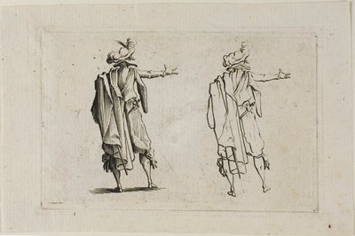 The Man Seen from the Back, Right Arm Raised, from The Caprices by Jacques Callot