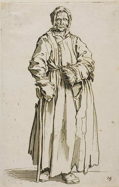 The One-Eyed Woman, plate fifteen from The Beggars by Jacques Callot