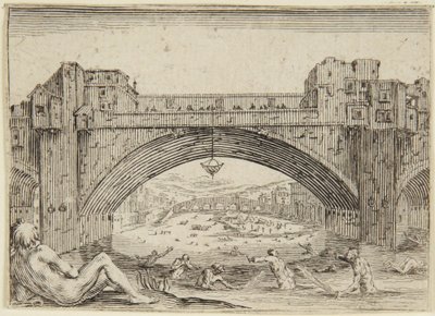 The Ponte-Vecchio, Florence by Jacques Callot
