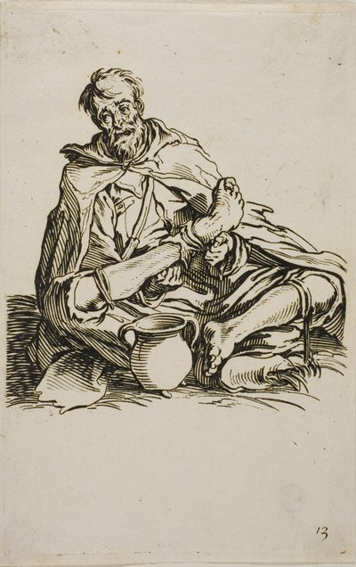 The Sickly One, plate thirteen from The Beggars by Jacques Callot