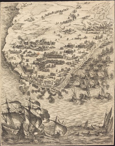 The Siege of La Rochelle [plate 10 of 16; set comprises 1952.8.97-112] by Jacques Callot