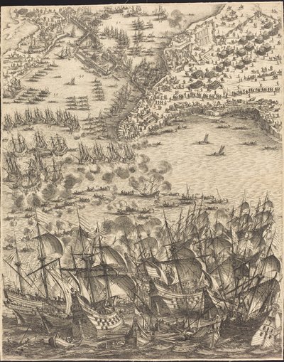The Siege of La Rochelle [plate 11 of 16] by Jacques Callot