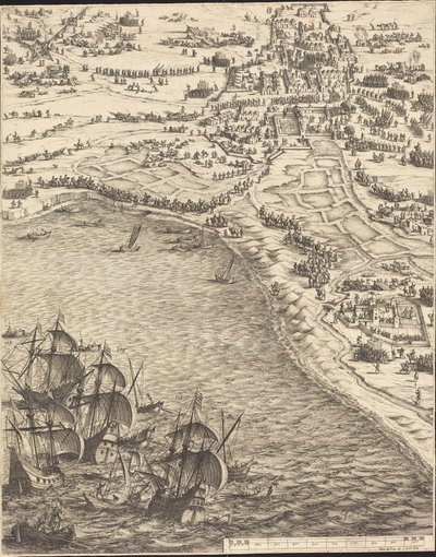 The Siege of La Rochelle [plate 12 of 16] by Jacques Callot