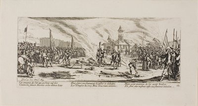 The Stake, plate thirteen from The Miseries of War by Jacques Callot