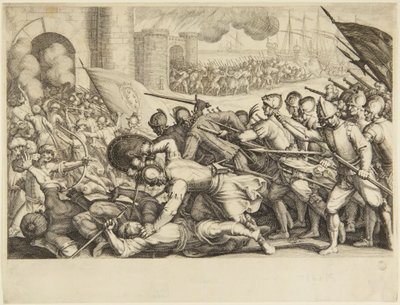 The Troops Forcing the Gate of a City by Jacques Callot
