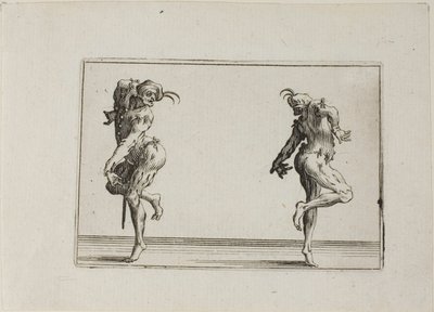 The Two Pantaloons Turning Their Back, from The Caprices by Jacques Callot