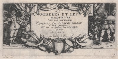 Title Page, The Miseries of War by Jacques Callot