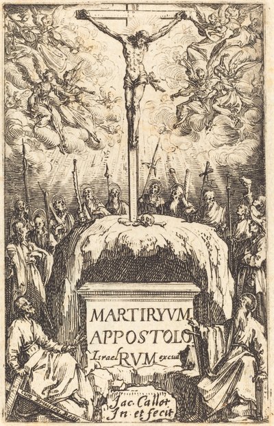 Title Page for "The Martyrdoms of the Apostles" by Jacques Callot