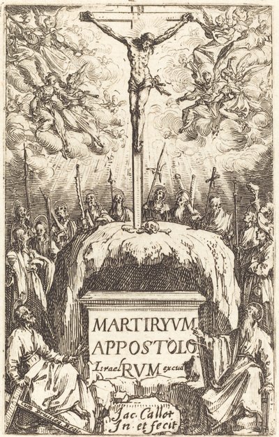 Title Page for "The Martyrdoms of the Apostles" by Jacques Callot