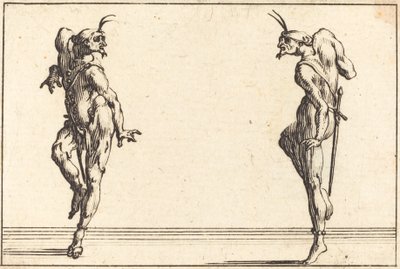 Two Pantaloons Dancing by Jacques Callot