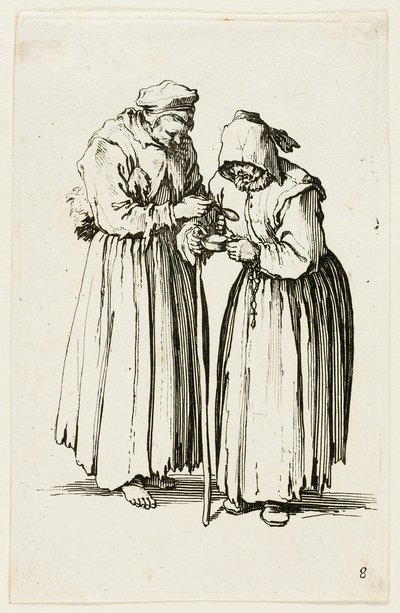 Two Women Beggars, Plate Eight from The Beggars by Jacques Callot