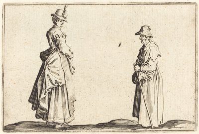 Two Women in Profile by Jacques Callot
