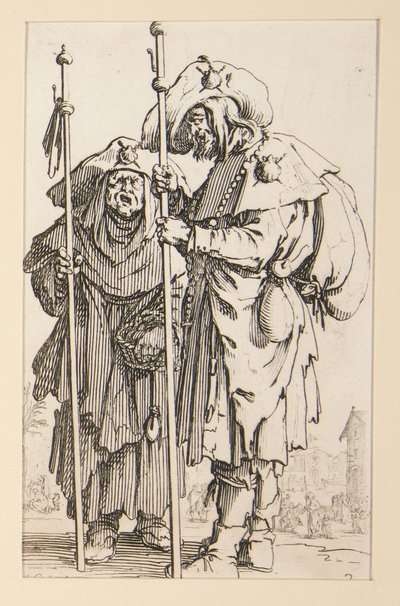Two Pilgrims, from The Beggars by Jacques Callot