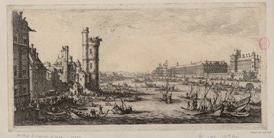 View of the Louvre and the Old Porte de Nesle by Jacques Callot