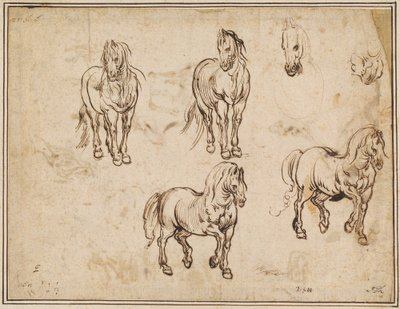 Studies of Horses by Jacques Callot after Antonio Tempesta