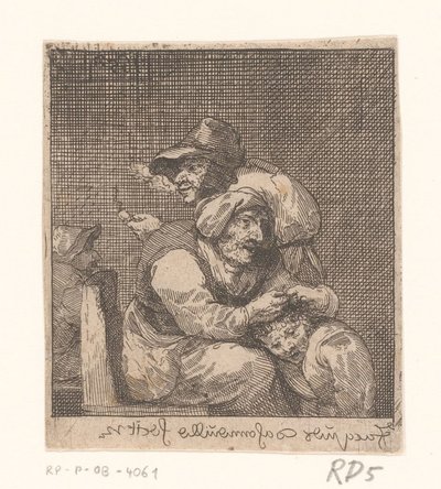 Old Woman Delousing a Child by Jacques Dassonville (attributed to)