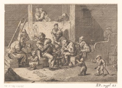 Interior with Bagpipe and Violin Player and Two Singers by Jacques Dassonville