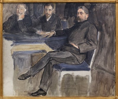 Study for the portrait of Stephane Mallarme (1842-1898) and his friends from La Revue Independante. Painting by Jacques Emile Blanche (1861-1942) by Jacques Emile Blanche