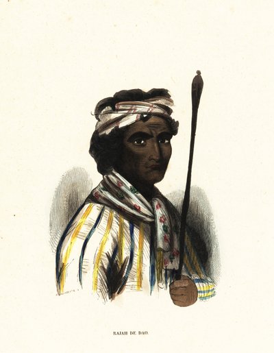 Make-Tetti, Raja of Dao, Maluku Islands, Indonesia by Jacques Etienne Victor (after) Arago