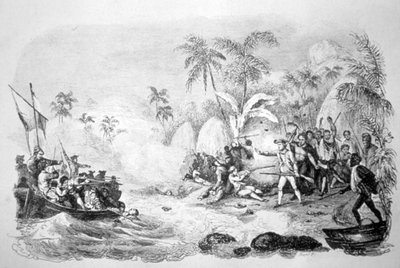 Death of Captain Cook by Jacques Etienne Victor Arago