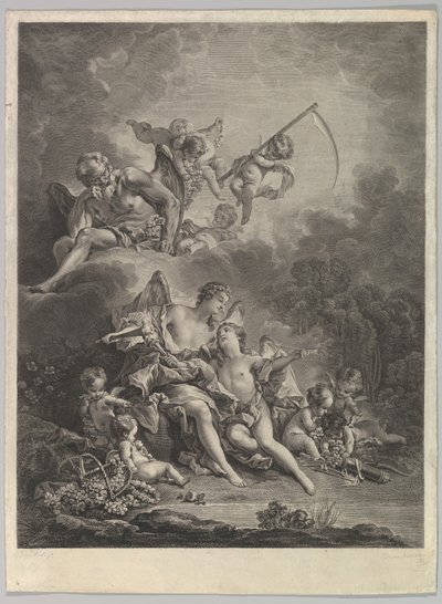 Hymen and Cupid, 18th century by Jacques Firmin Beauvarlet