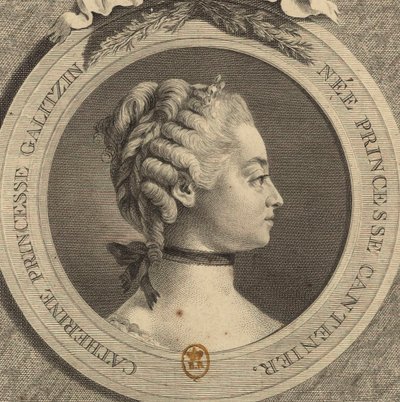 Portrait of Countess Ekaterina Dmitrievna Golitsyna née Cantemir by Jacques Firmin Beauvarlet
