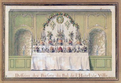 Buffet for a ball at the Hotel de Ville, Paris, 1745 by Jacques François Blondel