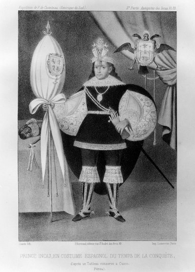 Inca prince, in Spanish costume during the time of the conquest, 16th century by Jacques Francois Gauderique Llanta