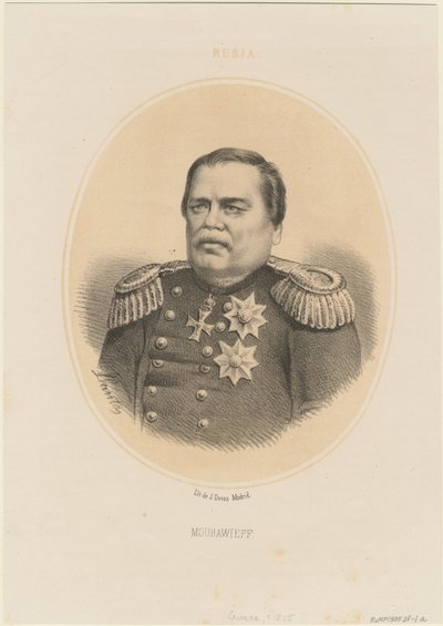 Portrait of Count Nikolay Muravyov-Amursky 1809-1881, 1865 by Jacques Francois Gauderique Llanta