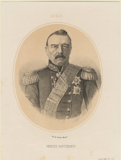 Portrait of Prince Mikhail Dmitrievich Gorchakov 1795-1861, 1865 by Jacques Francois Gauderique Llanta
