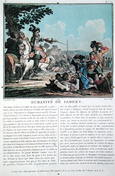 The Humanity of Abraham Fabert, engraved by Jean Baptiste Morret by Jacques Francois Joseph (after) Swebach
