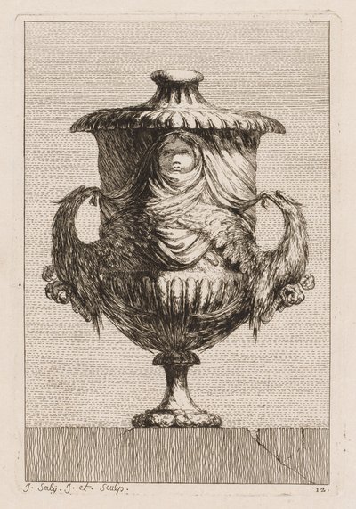 Suite of Vases: Plate 12, 1746 by Jacques Francois Joseph Saly