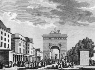French Revolution: Acceptance of the Constitution of 3 September 1791. Engraving by Berthaut after Swebach by Jacques Francois Joseph Swebach