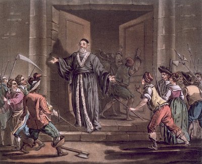 Mathieu Mole Harangued by the People, Engraved by Jean Baptiste Morret by Jacques Francois Joseph Swebach