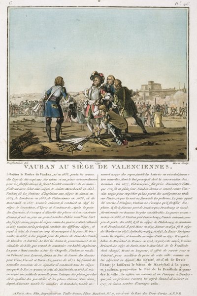Sebastien le Prestre de Vauban at the Siege of Valenciennes, engraved by Jean Baptiste Morret by Jacques Francois Joseph Swebach