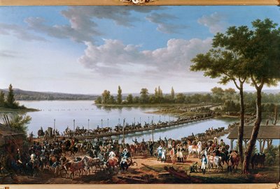 The passage of the Danube by Napoleon before the battle of Wagram by Jacques Francois Joseph Swebach