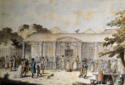 View of the Cafe Goddet, Boulevard du Temple, at the time of the Consulate by Jacques Francois Joseph Swebach