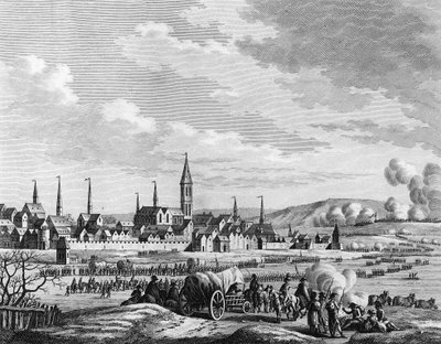 War of the French Revolution and anti-revolutionary movements: In Holland, passage of the river Waal on the ice on January 14 by Jacques Francois Joseph Swebach