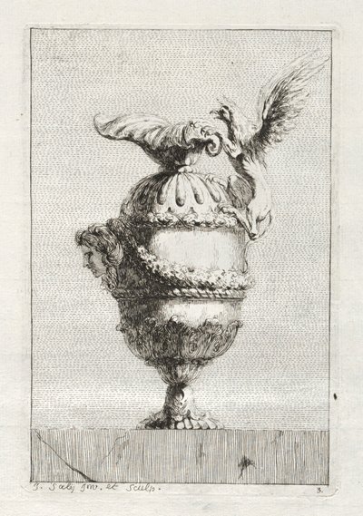 Suite of Vases: Plate 3 by Jacques François Saly