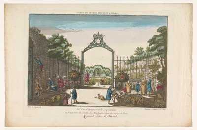 View of the Jardin des Marchands in Paris by Jacques Gabriel Huquier
